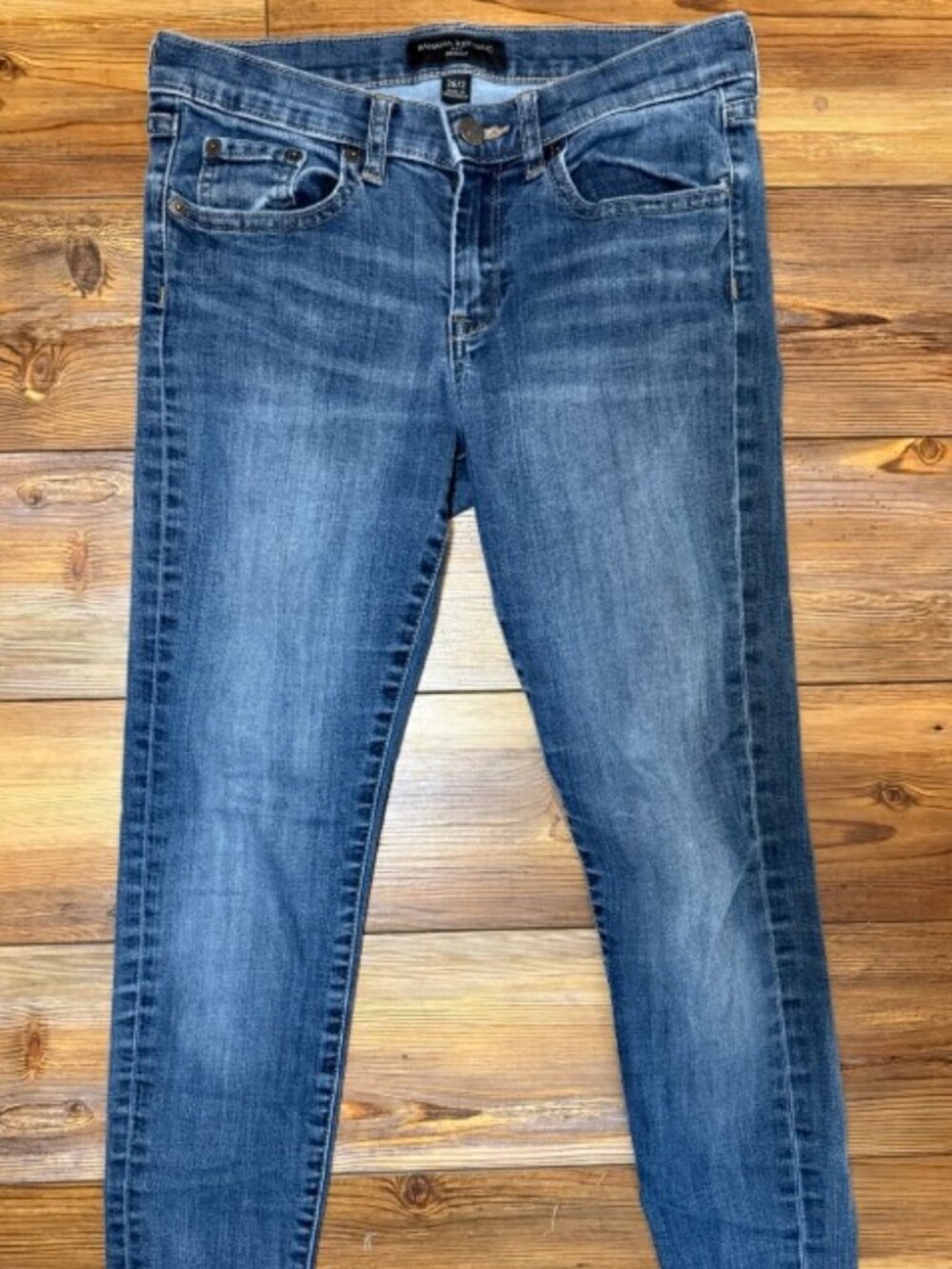 Banana Republic Jeans Womens 26/2 Skinny Medium Wash Stretch Denim Classic Fit